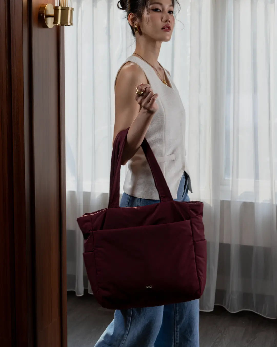 POSH TOTE BAG IN WINE TSL Singapore