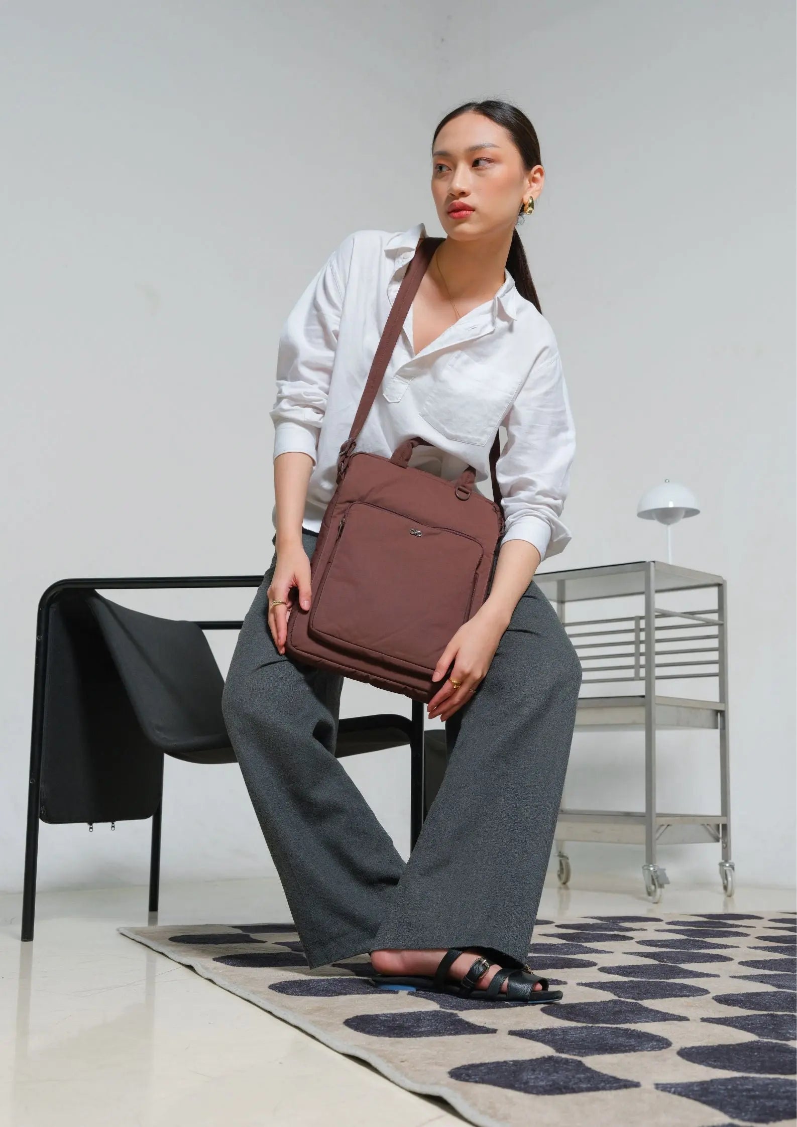 POSH LAPTOP BAG IN CHOCOLATE The Sophia Label