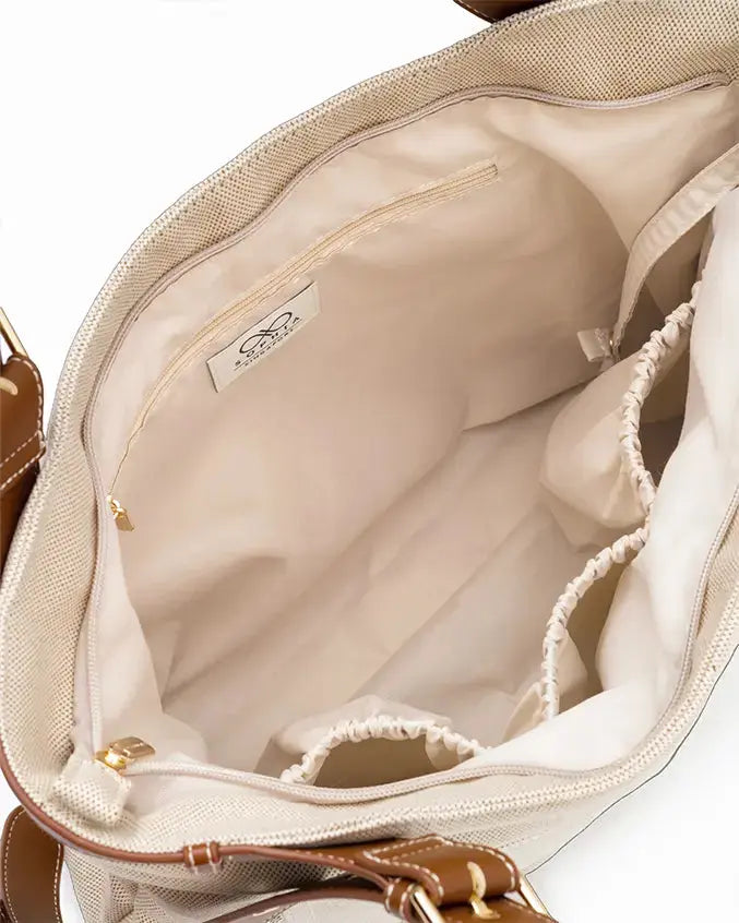 CALLY CANVAS SIGNATURE POCKET TOTE BAG - The Sophia Label