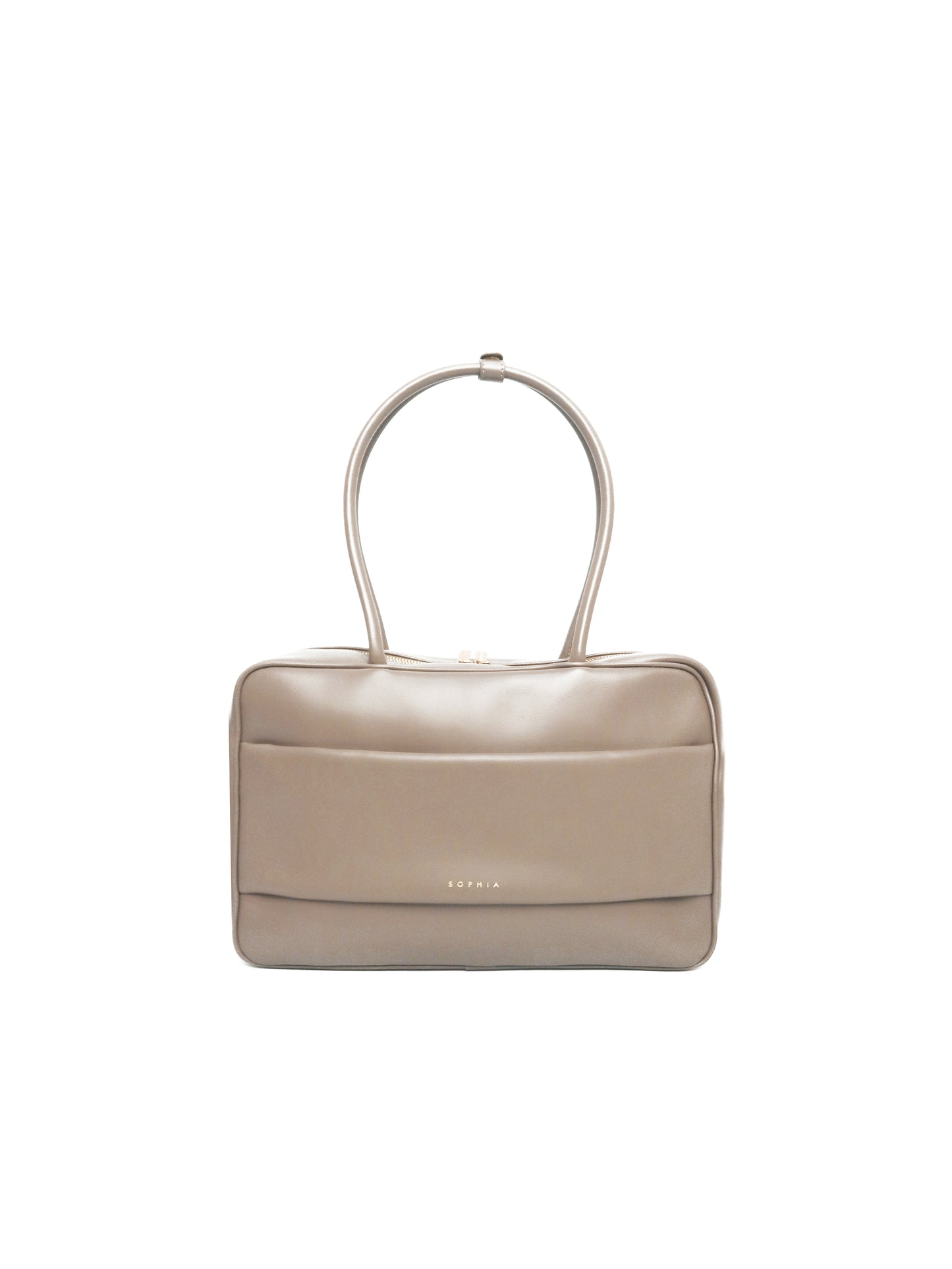 SIGNATURE POCKET L REI TOTE BAG IN TAUPE