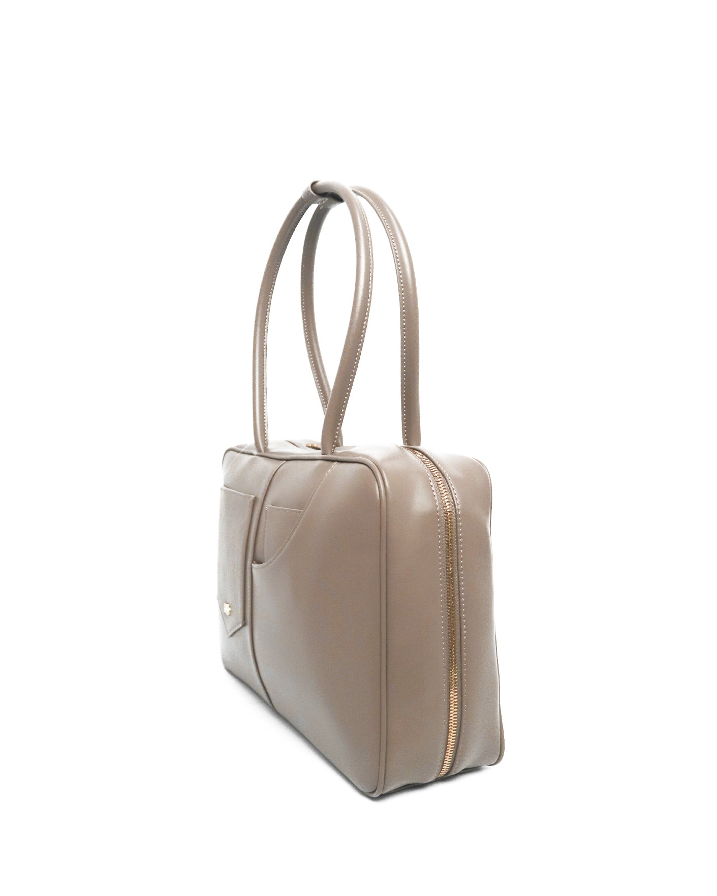 SIGNATURE POCKET L REI TOTE BAG IN TAUPE