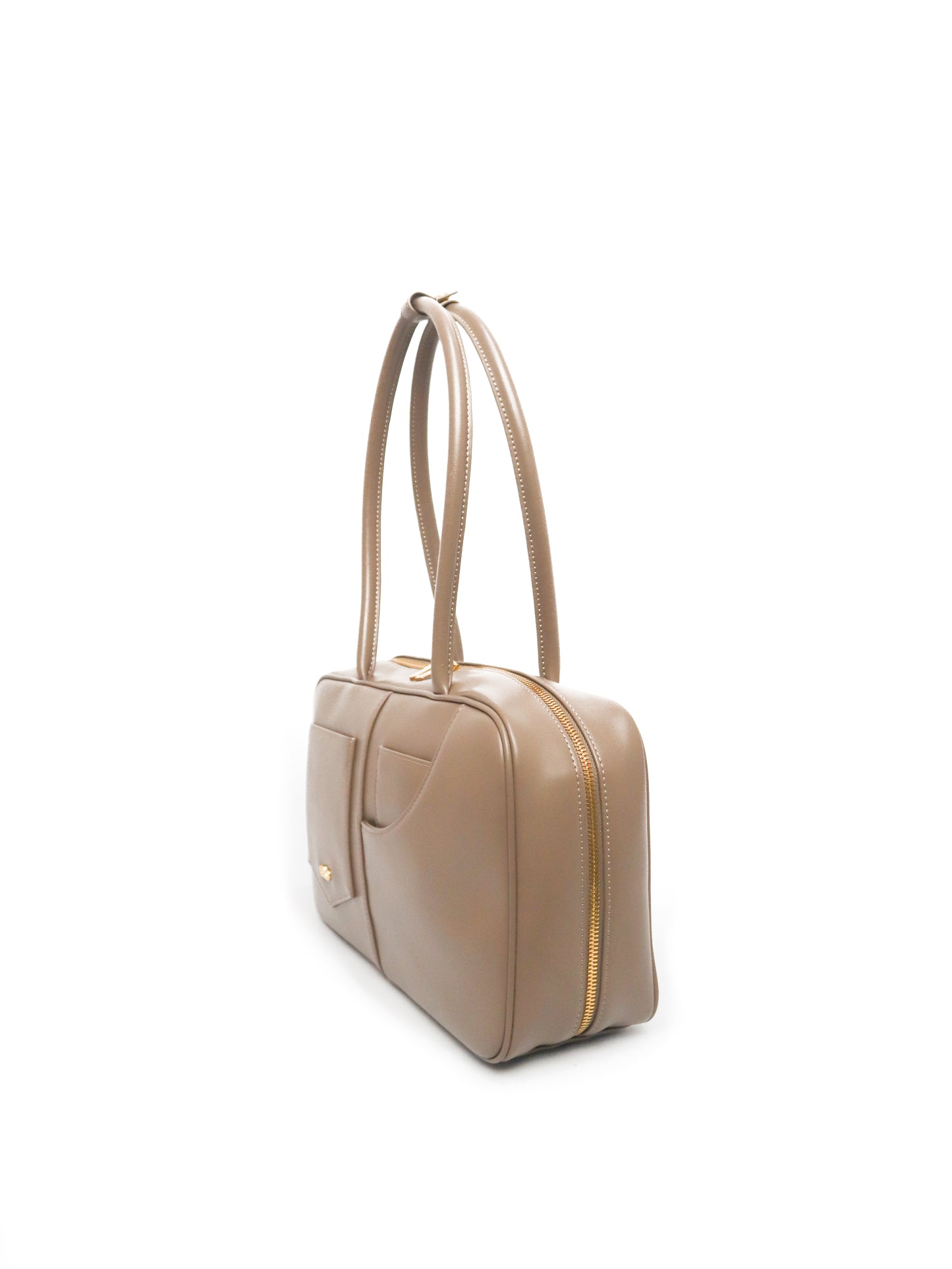 SIGNATURE POCKET M REI TOTE BAG IN TAUPE