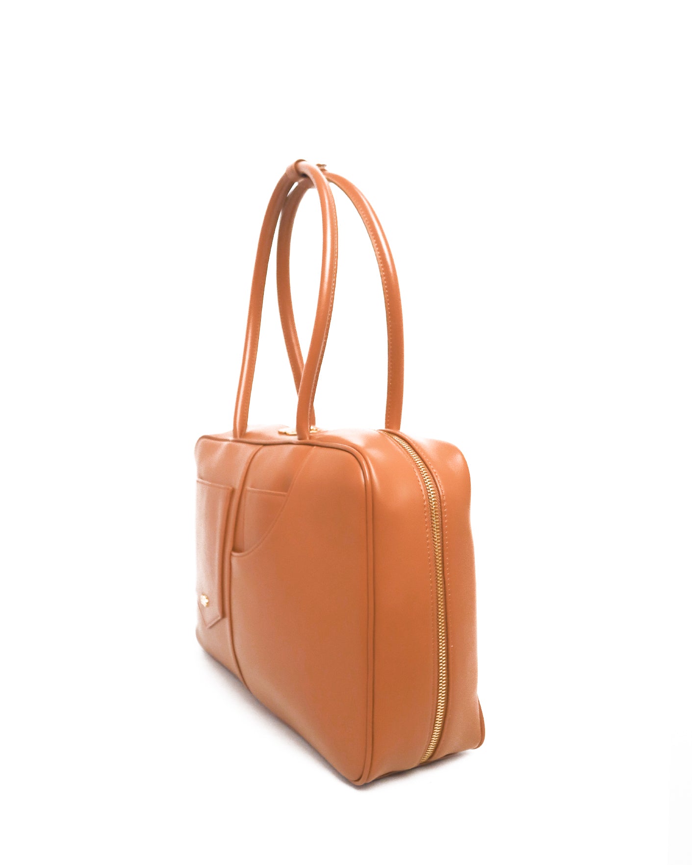 SIGNATURE POCKET L REI TOTE BAG IN CAMEL