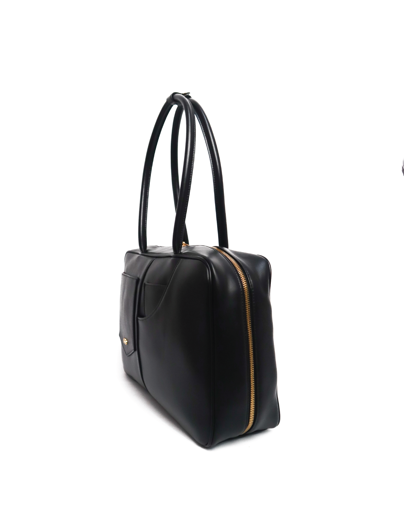 SIGNATURE POCKET L REI TOTE BAG IN BLACK