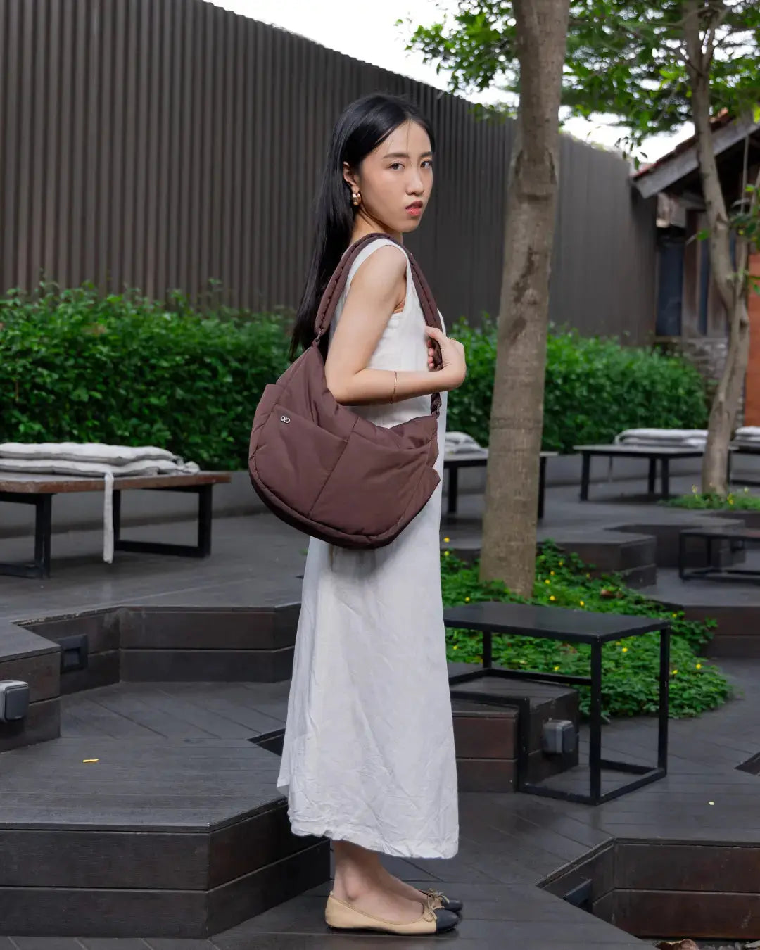 SIGNATURE POCKET CROSSBODY BAG IN POSH CHOCO TSL Singapore