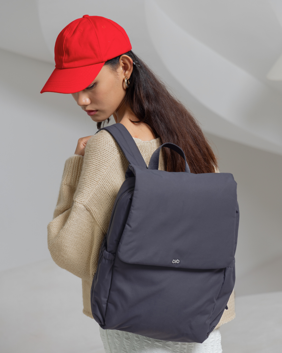 COSY LUXE UTILITY BACKPACK IN CHARCOAL