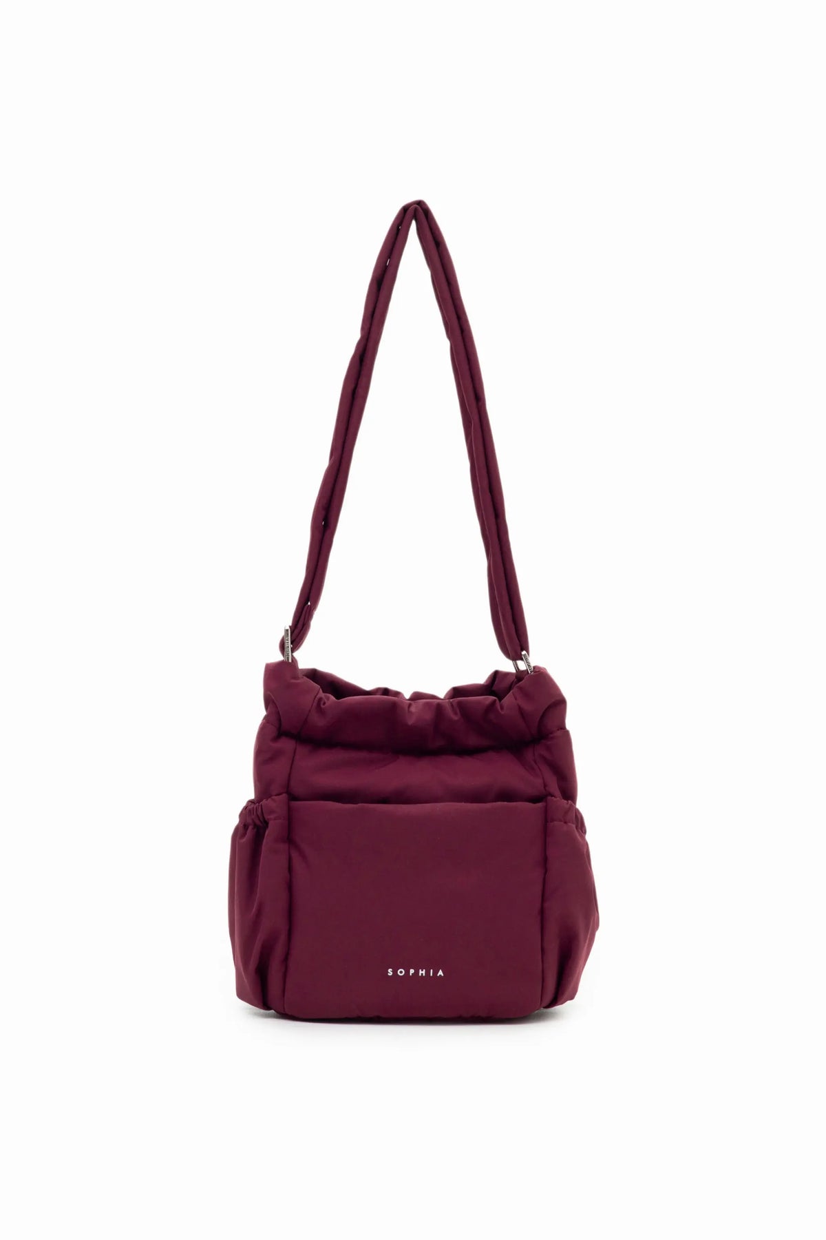 MINI COSY LUXE BUCKET BAG IN WINE