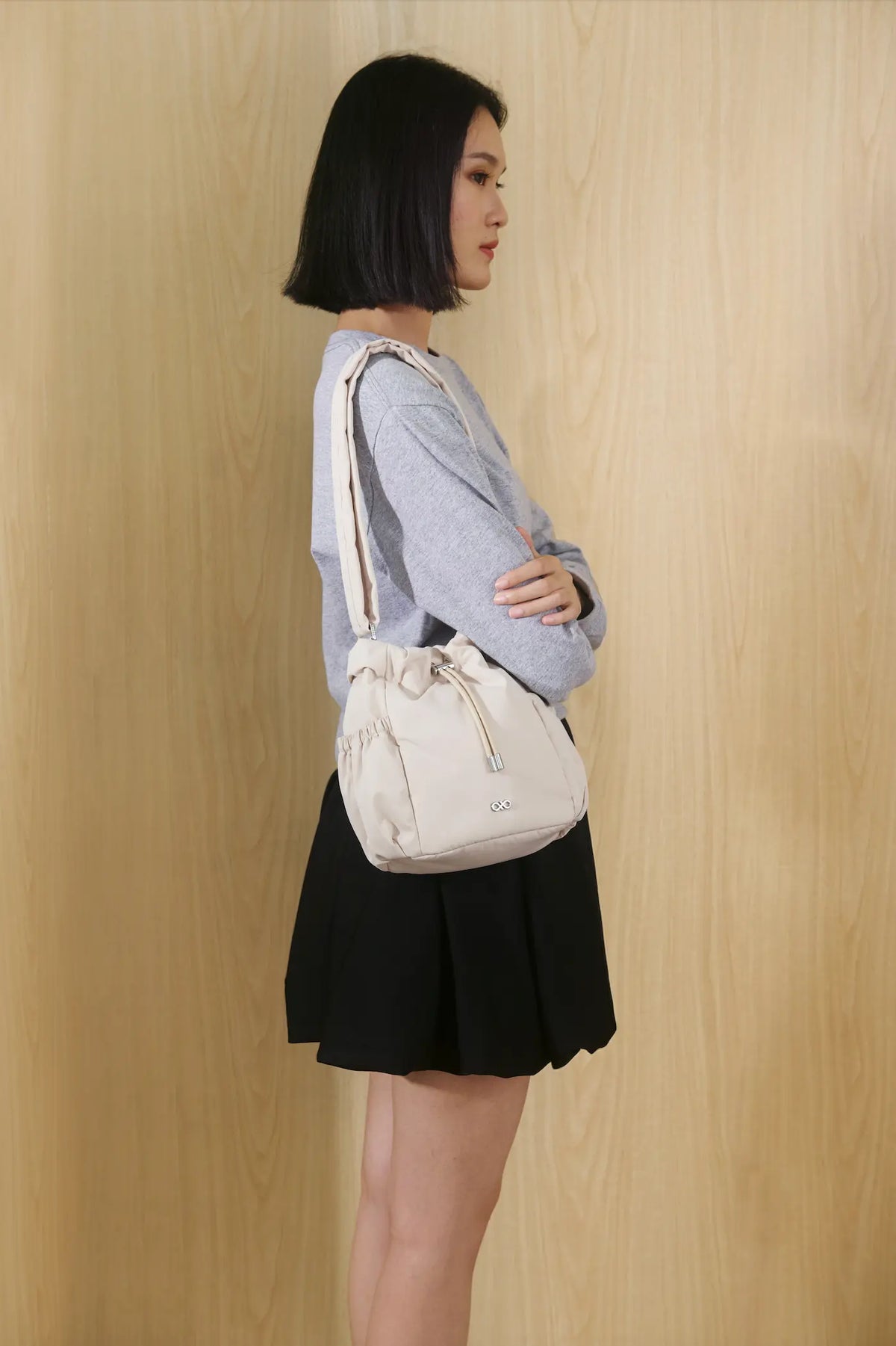 MINI COSY LUXE BUCKET BAG IN OAT