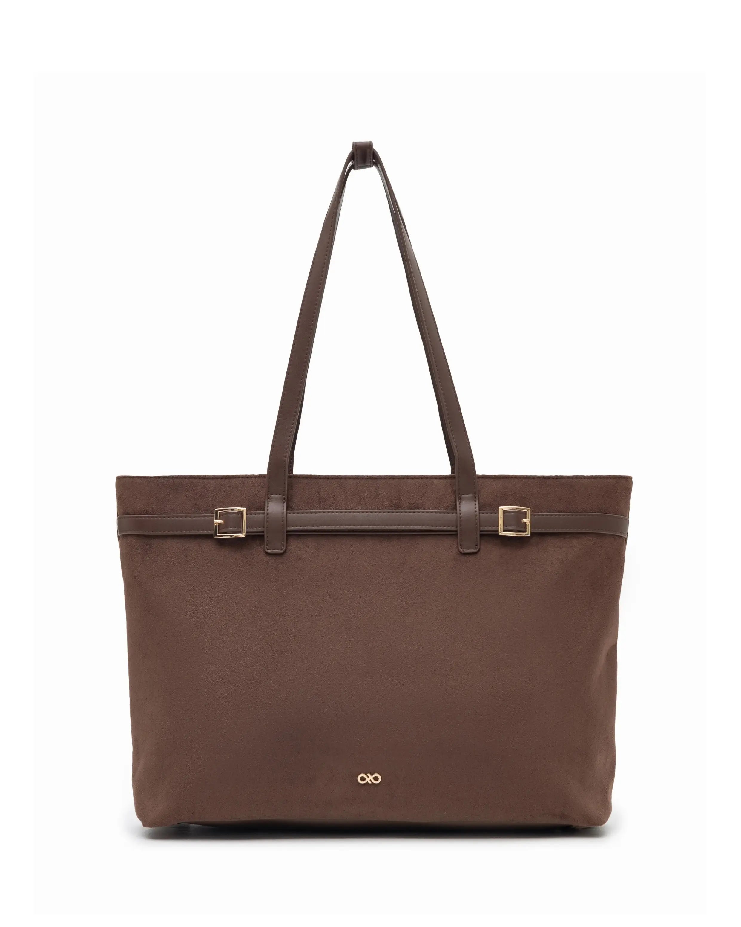 VALENTINA SUEDE TOTE BAG IN ESPRESSO TSL Singapore