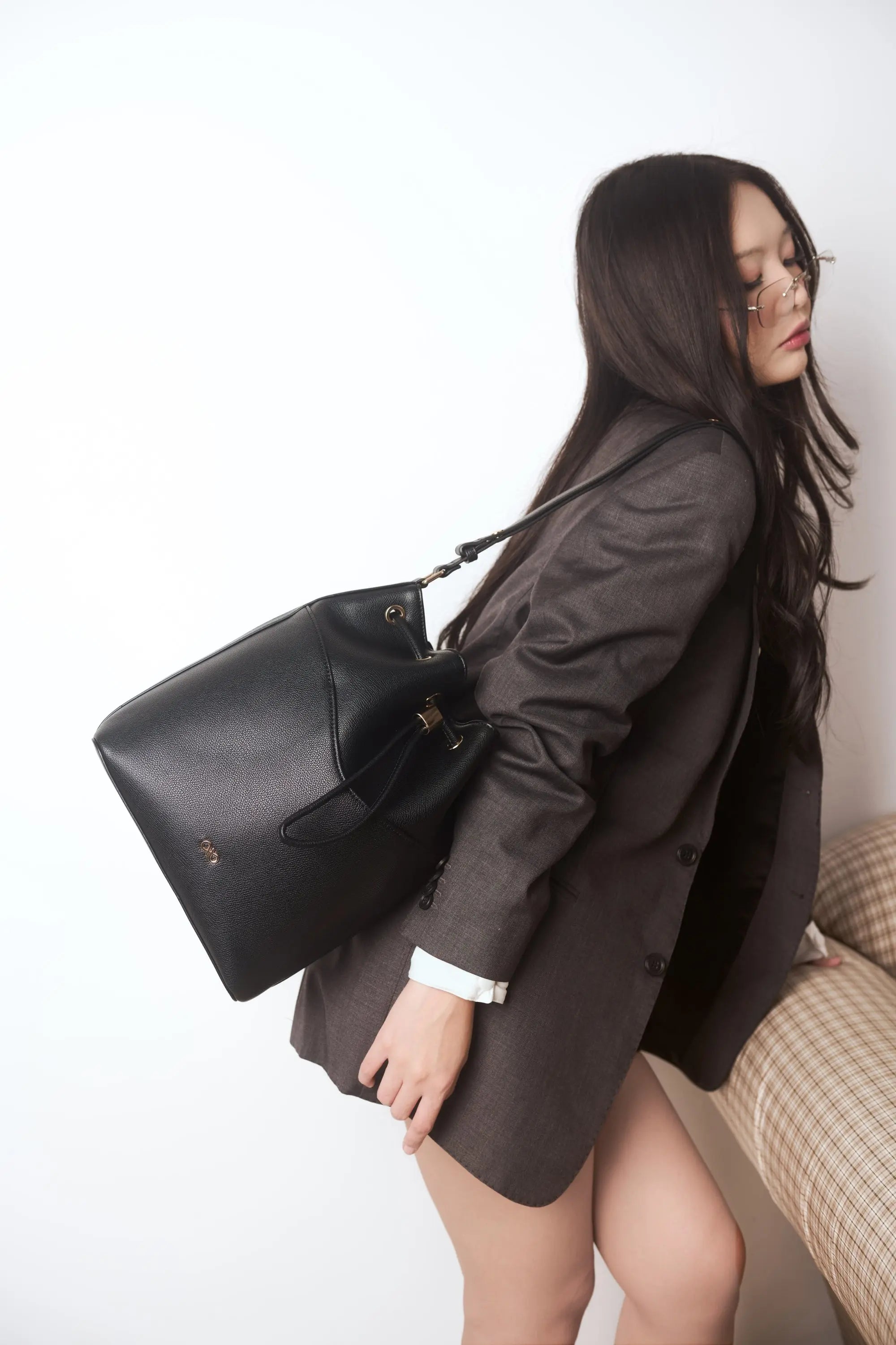 IMPERFECTLY YOURS BUCKET BAG IN BLACK