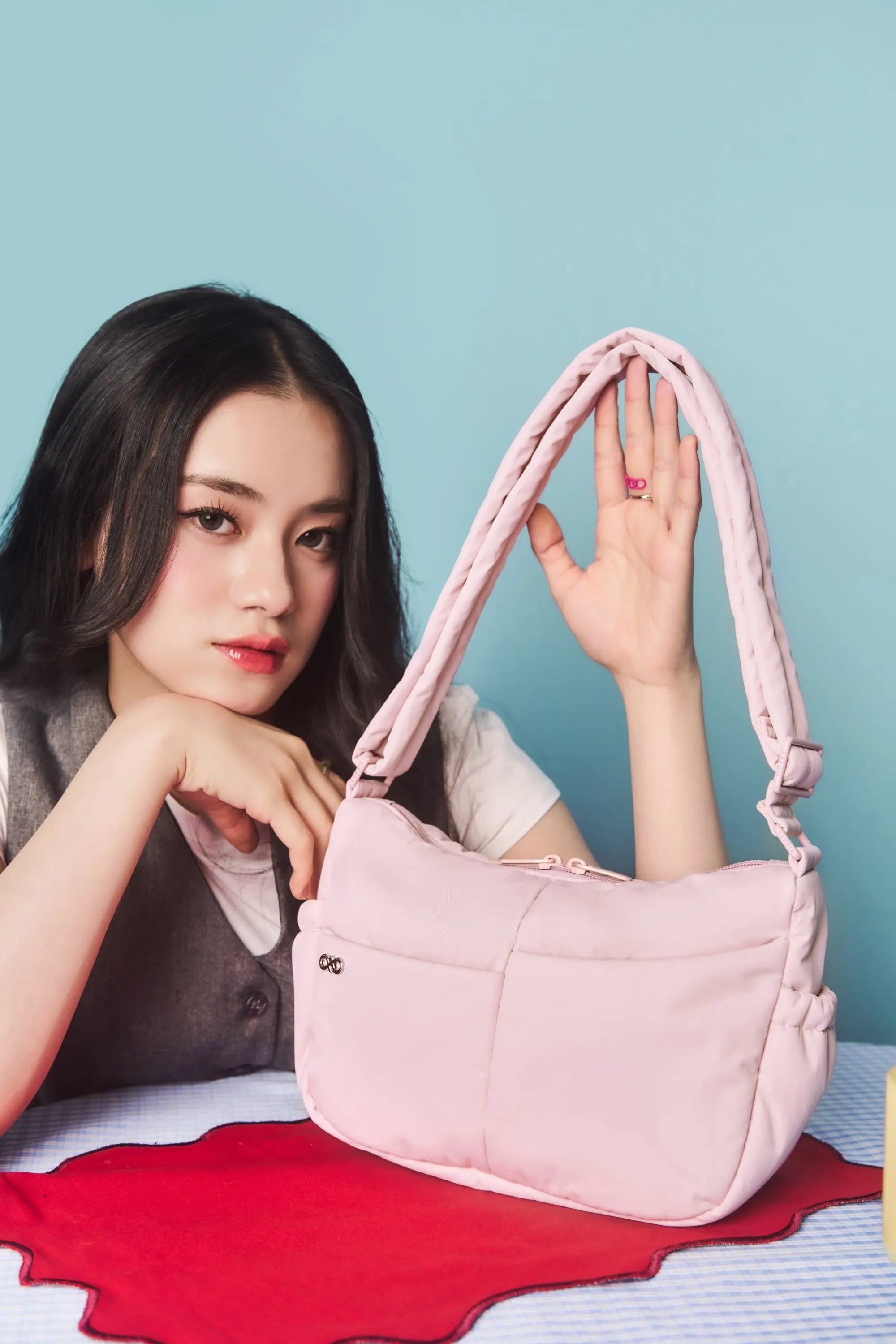 MINI SIGNATURE POCKET CROSSBODY BAG IN POSH BLOOM PINK