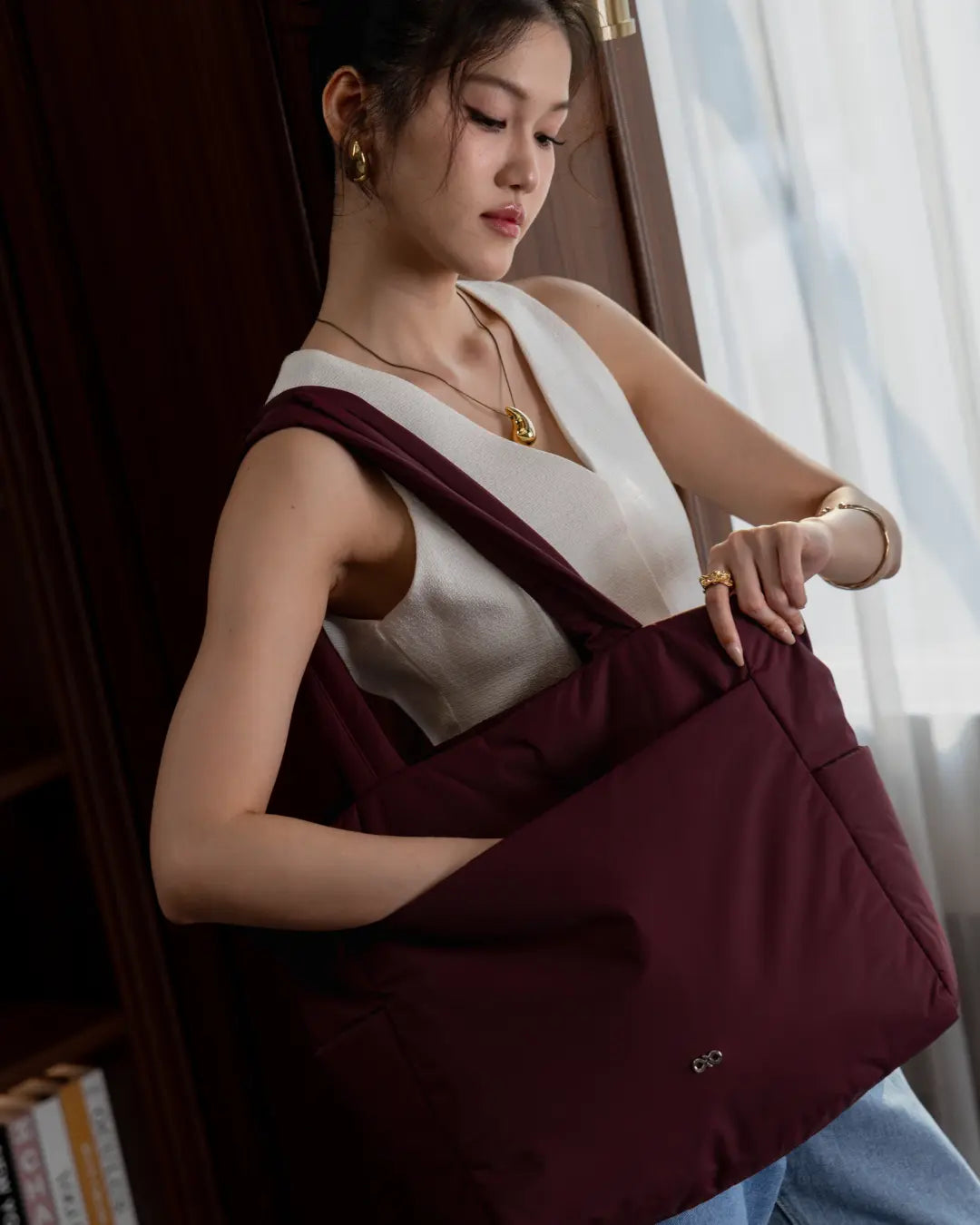 POSH TOTE BAG IN WINE TSL Singapore