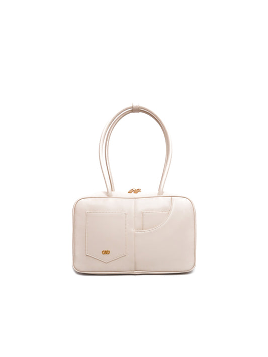 SIGNATURE POCKET M REI TOTE BAG IN CHALK