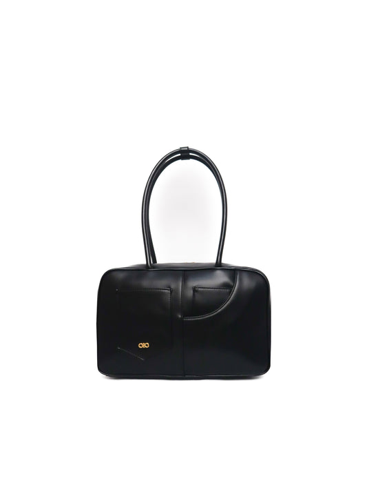 SIGNATURE POCKET M REI TOTE BAG IN BLACK
