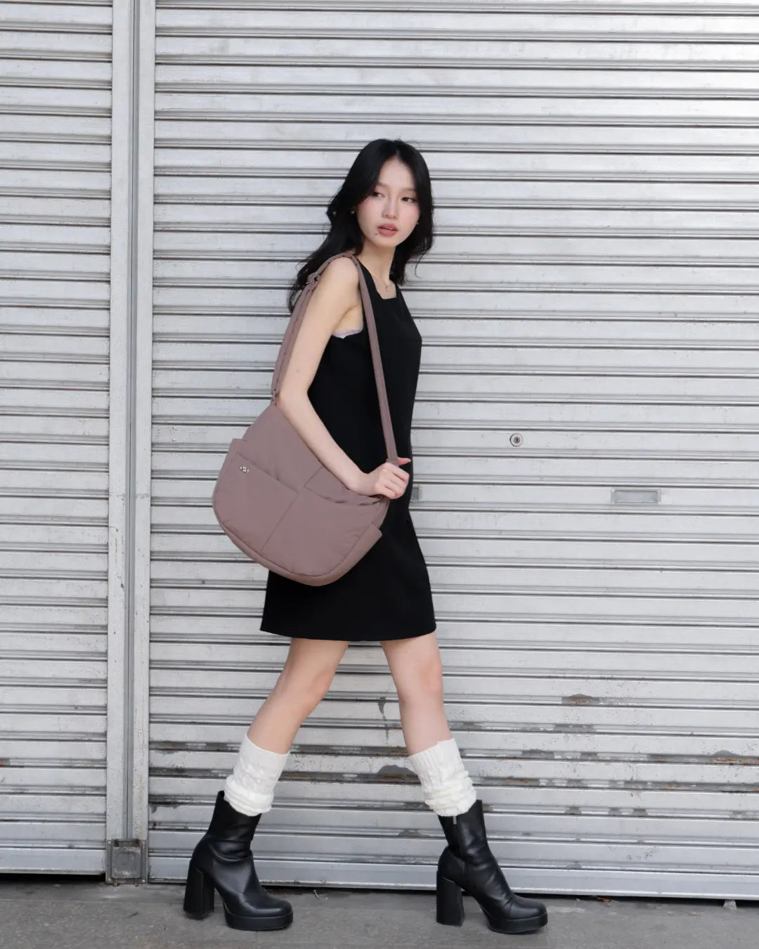 SIGNATURE POCKET CROSSBODY BAG IN POSH TAUPE TSL Singapore