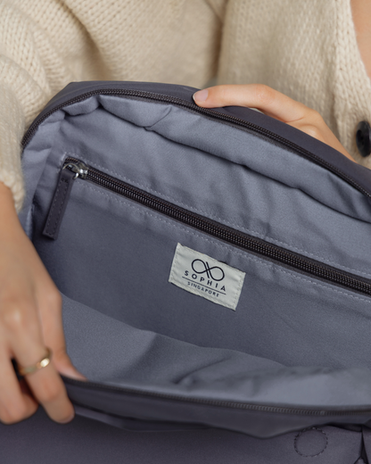 COSY LUXE UTILITY BACKPACK IN CHARCOAL