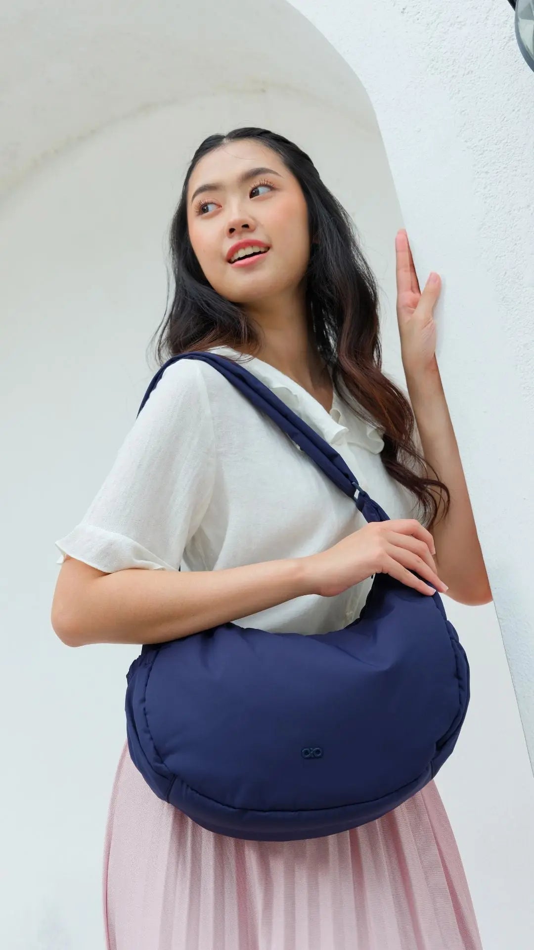L COSY LUXE CRESCENT BAG MIDNIGHT The Sophia Label
