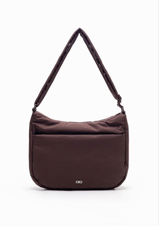 POSH PUFFY CROSSBODY BAG IN CHOCOLATE