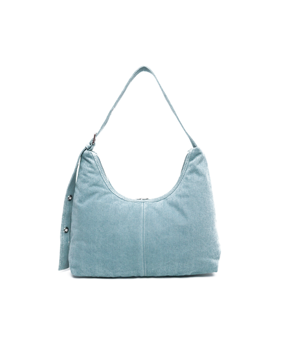 SIGNATURE POCKET HOBO BAG IN LIGHT WASH DENIM