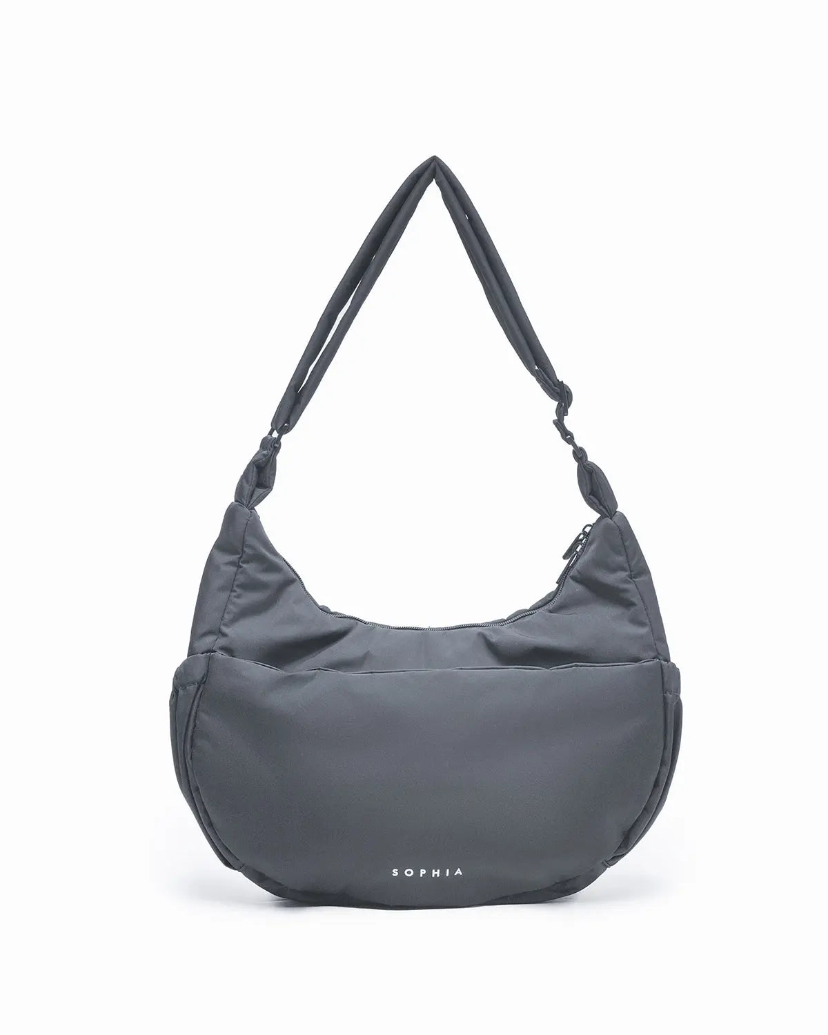 L COSY LUXE CRESCENT BAG CHARCOAL The Sophia Label