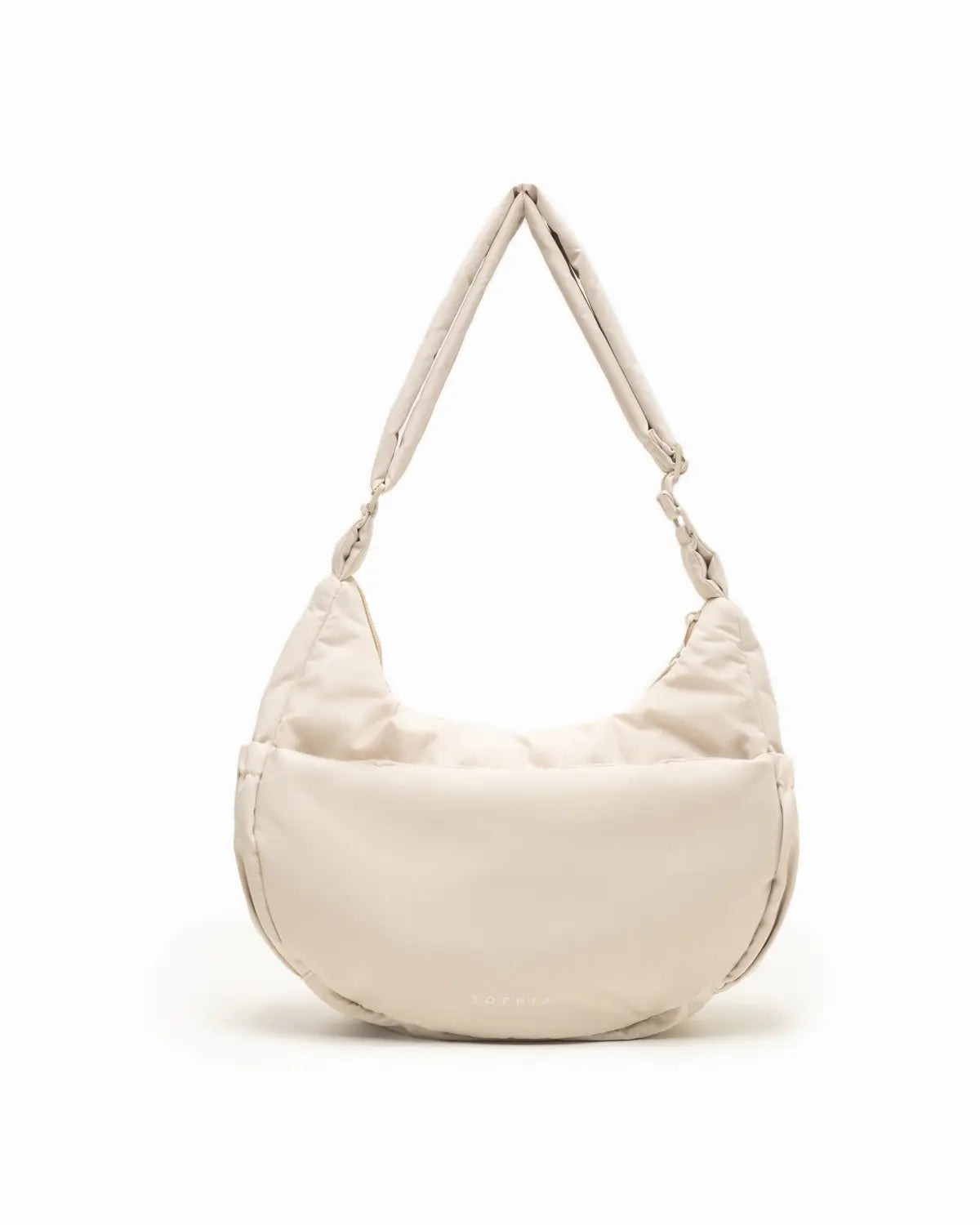 L COSY LUXE CRESCENT BAG IN OAT The Sophia Label