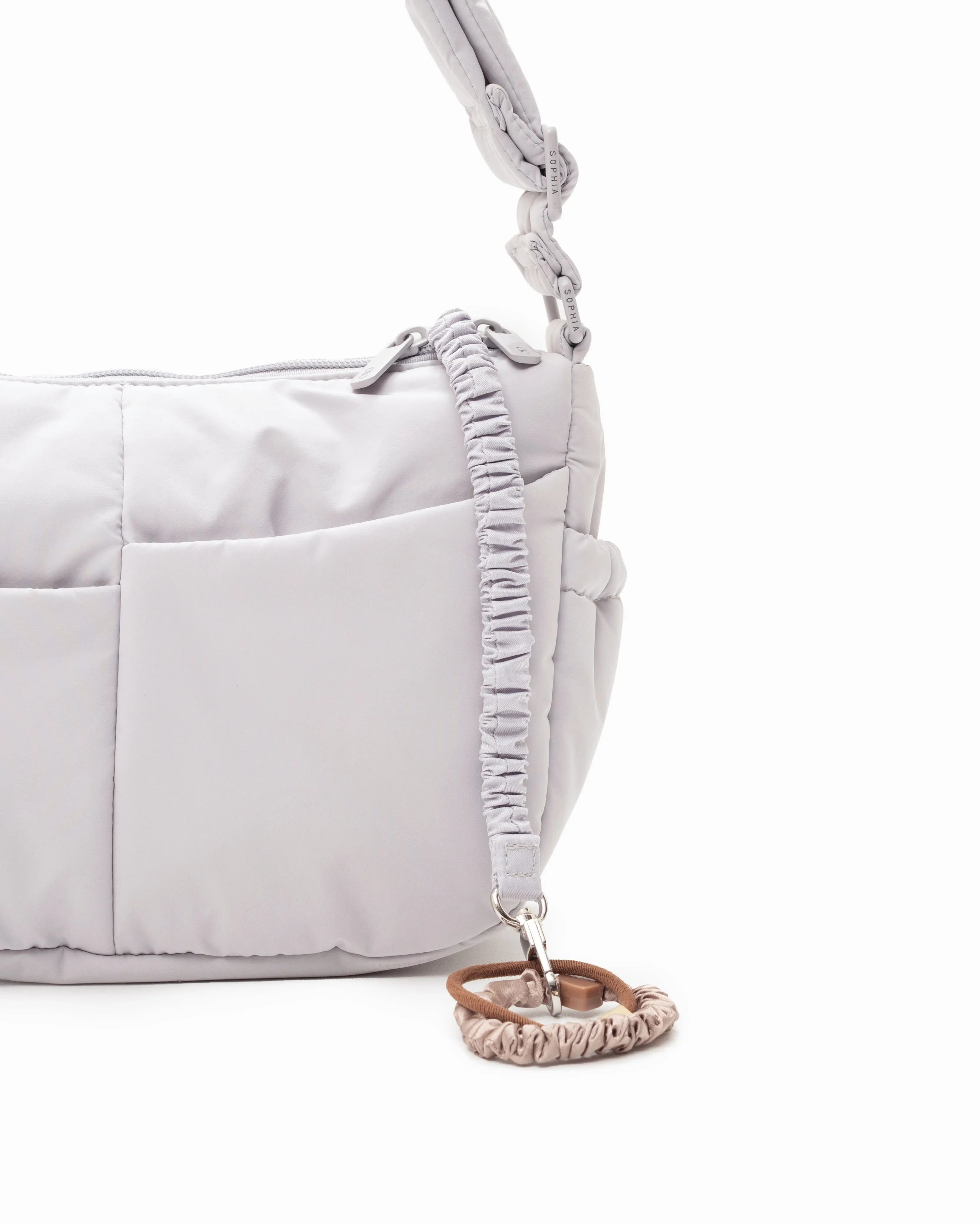 MINI SIGNATURE POCKET CROSSBODY BAG IN COSY LUXE DOVE GREY 