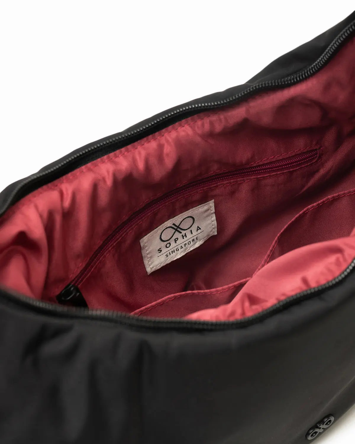 L COSY LUXE CRESCENT BAG JET BLACK The Sophia Label