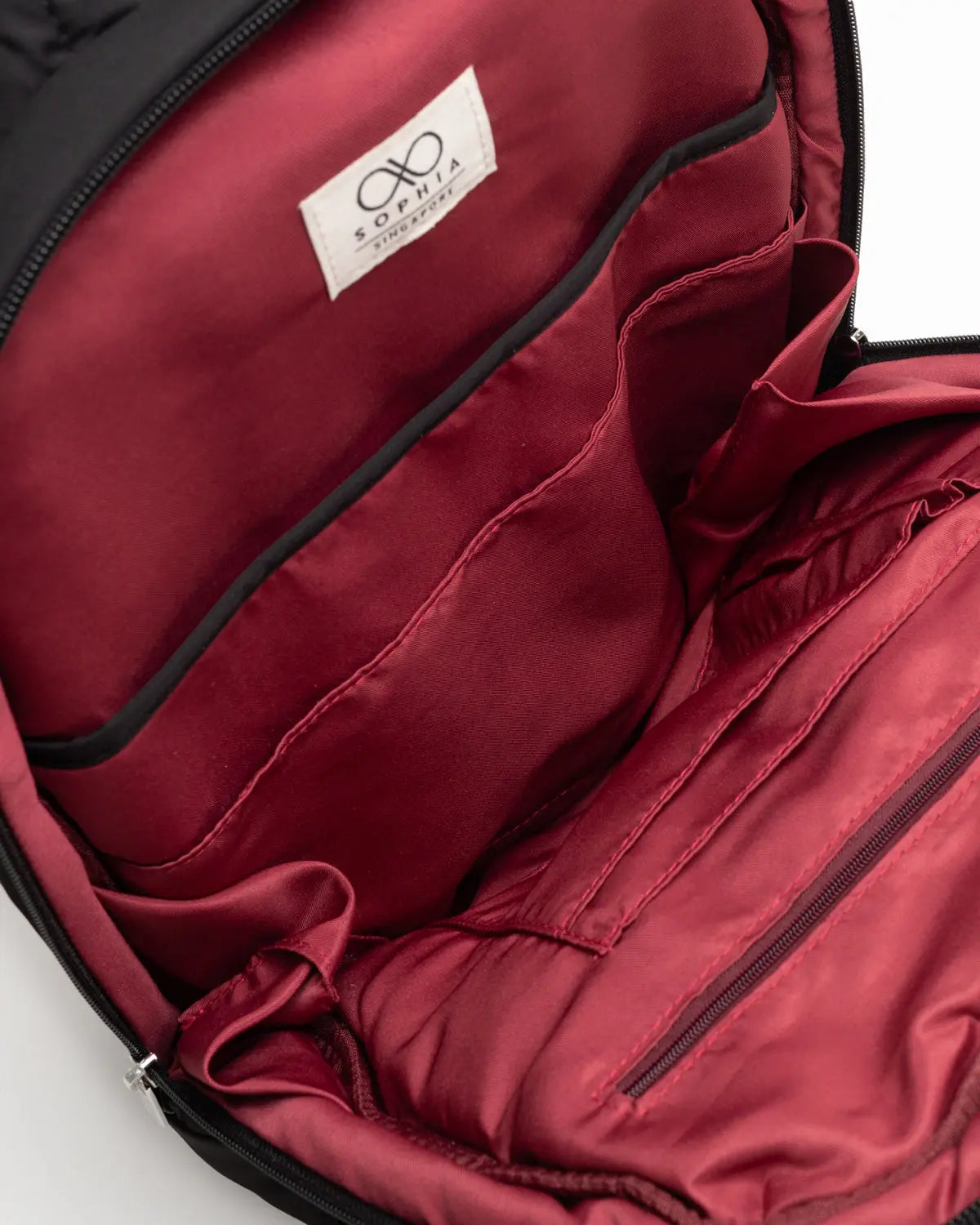 COSY LUXE COMMUTER BACKPACK IN JET BLACK The Sophia Label