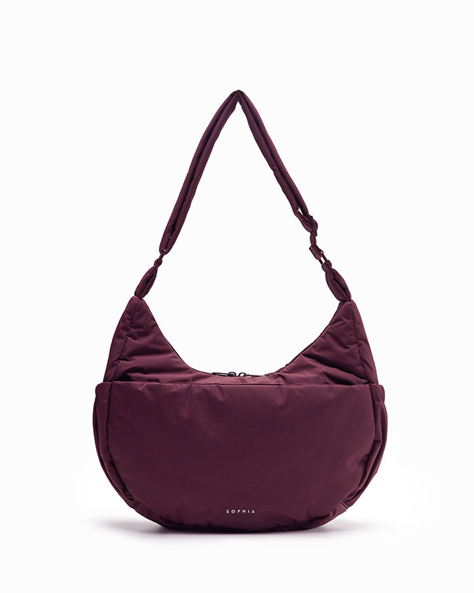 XL POSH CRESCENT BAG IN WINE