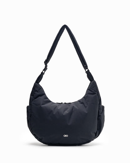 XL POSH CRESCENT BAG IN JET BLACK