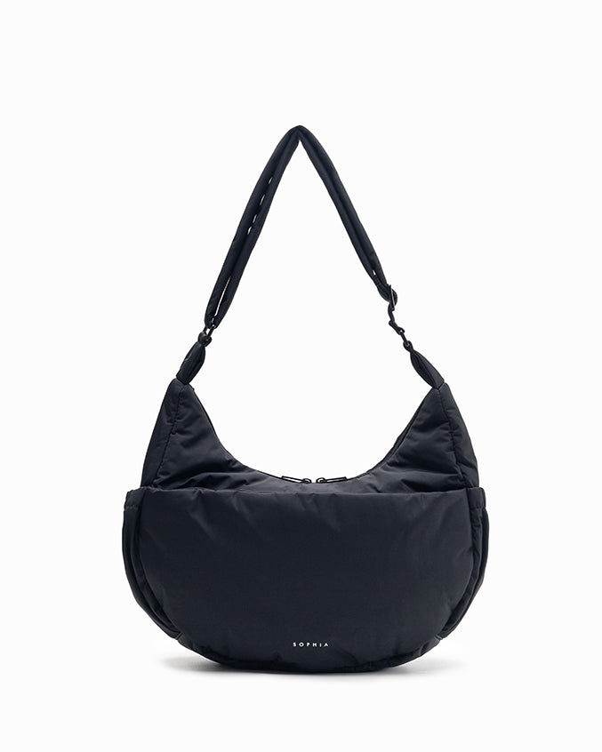 L POSH CRESCENT BAG IN JET BLACK