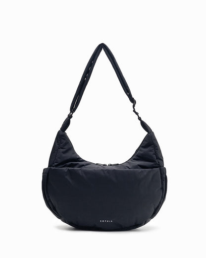XL POSH CRESCENT BAG IN JET BLACK