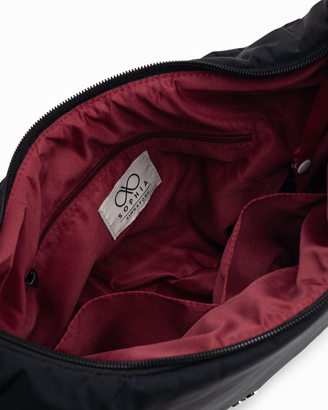 L POSH CRESCENT BAG IN JET BLACK