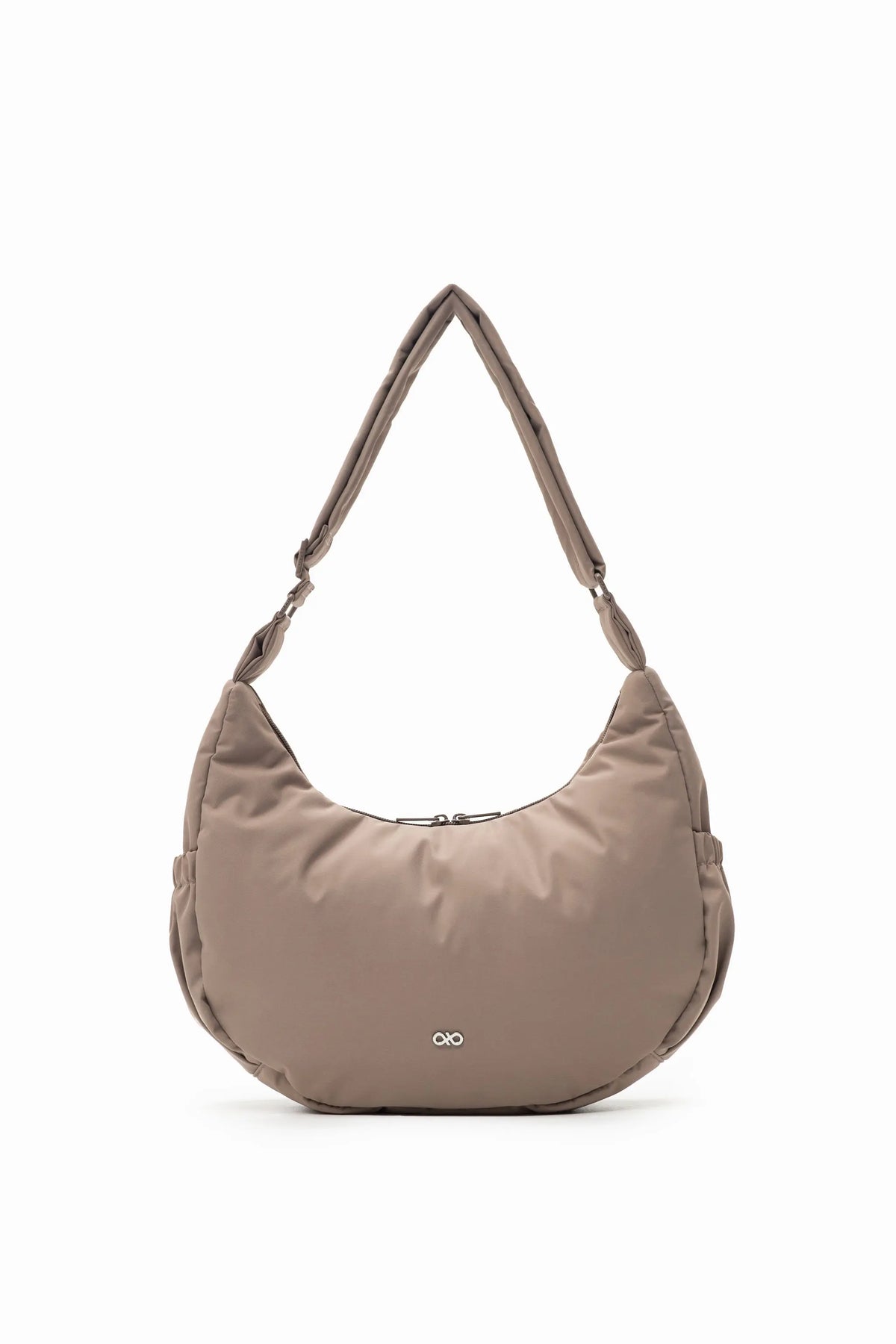 COSY LUXE L CRESCENT BAG 2.0 IN TAUPE 