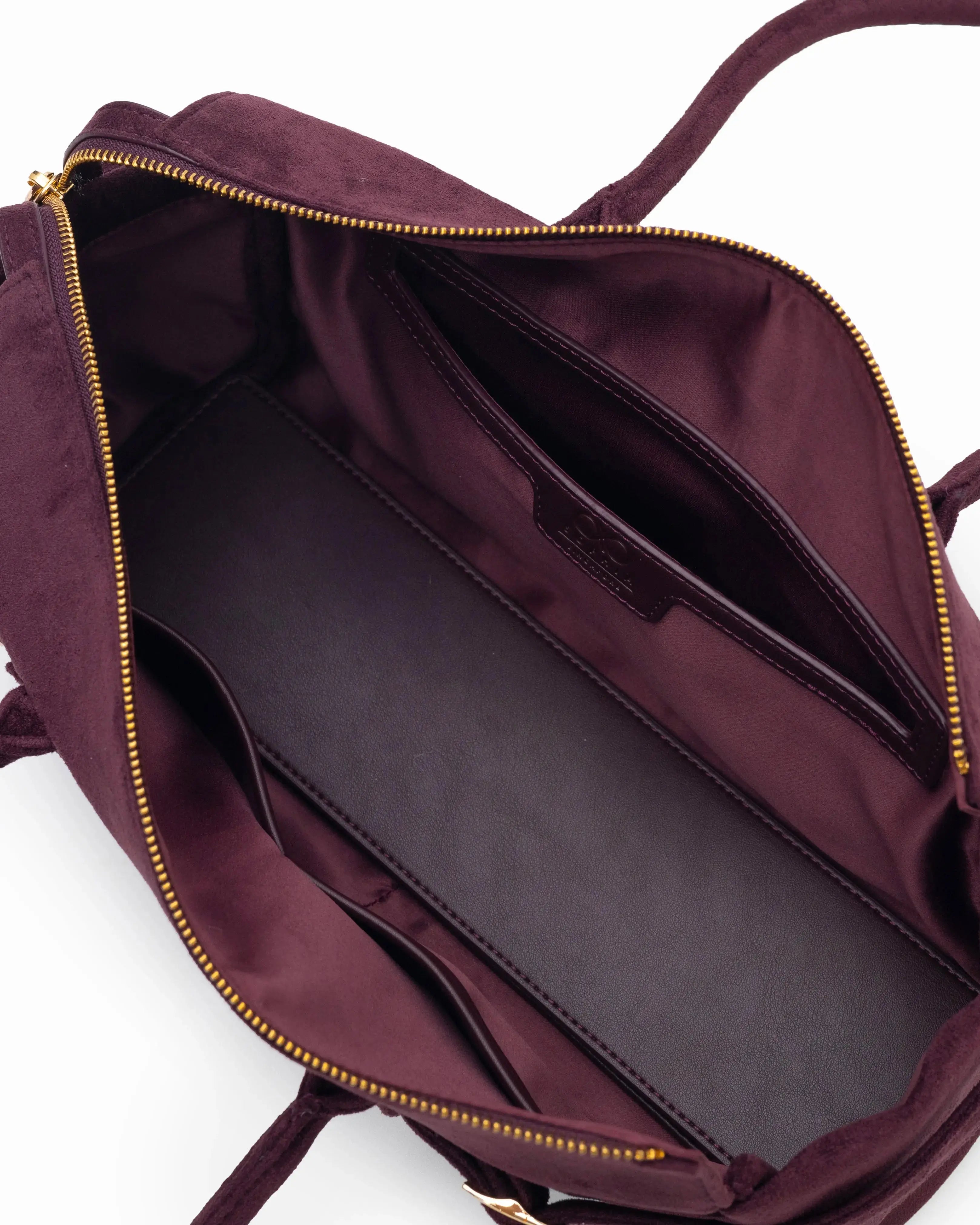 VALENTINA SUEDE BAGUETTE BAG IN BURGUNDY TSL Singapore