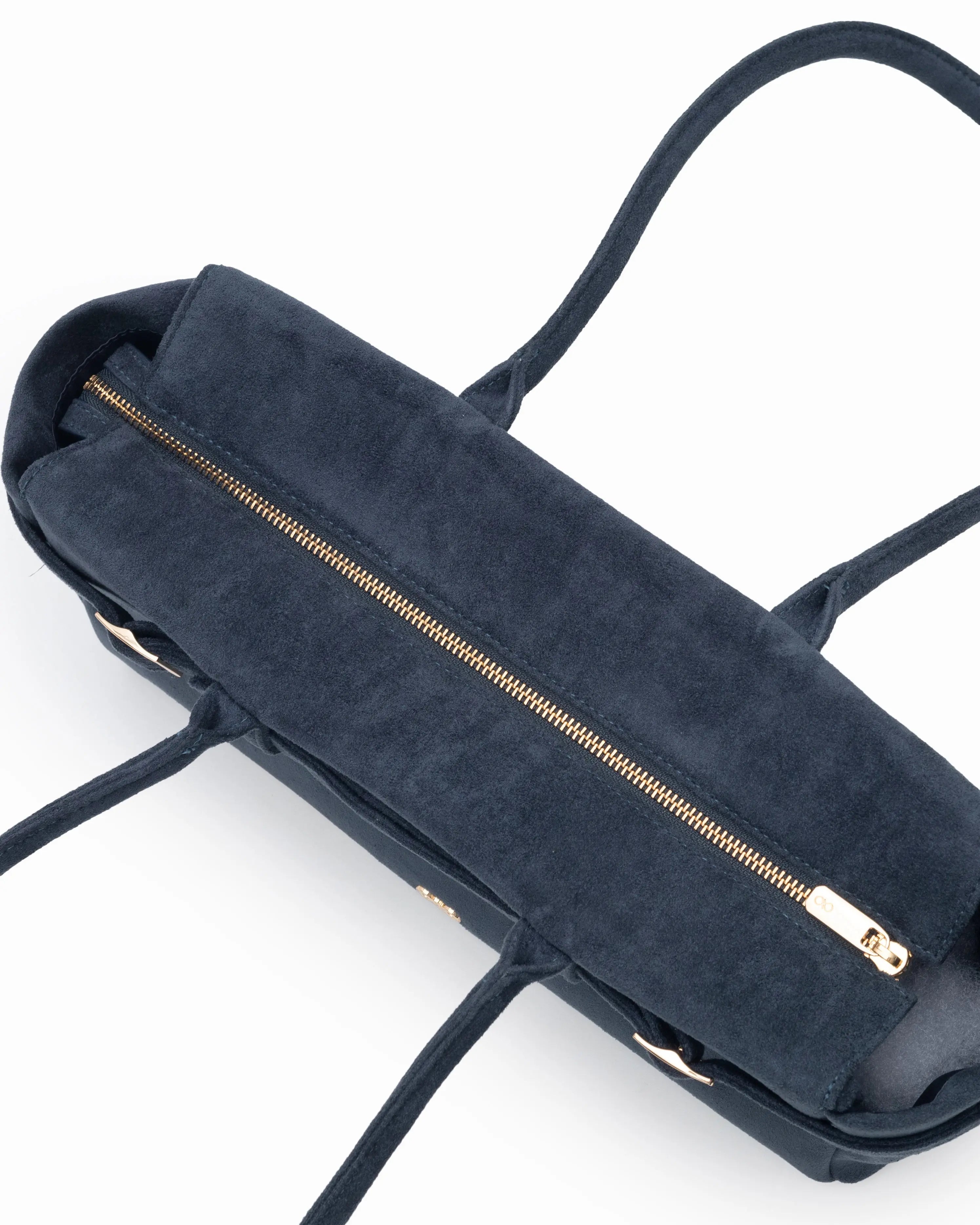 VALENTINA SUEDE BAGUETTE BAG IN PRUSSIAN BLUE TSL Singapore