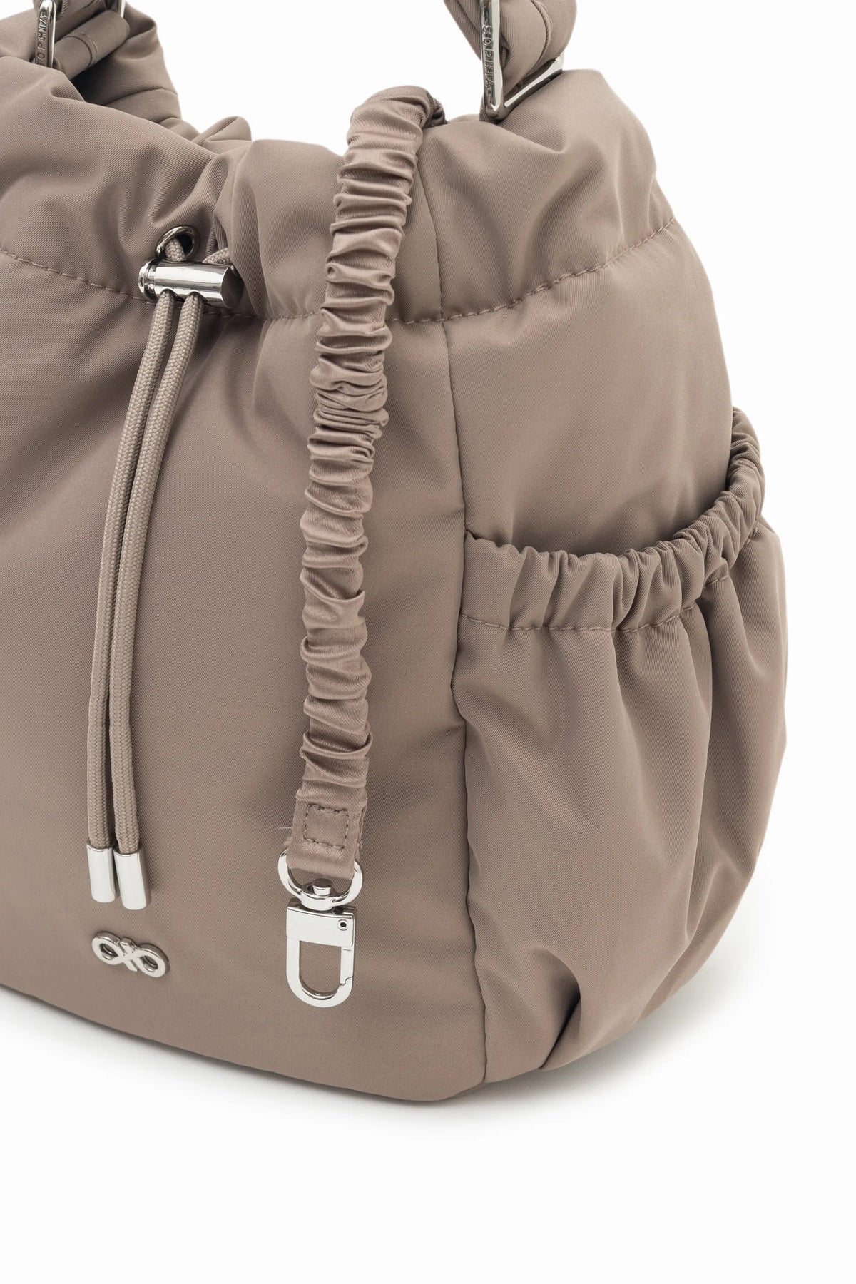 MINI COSY LUXE BUCKET BAG IN TAUPE 