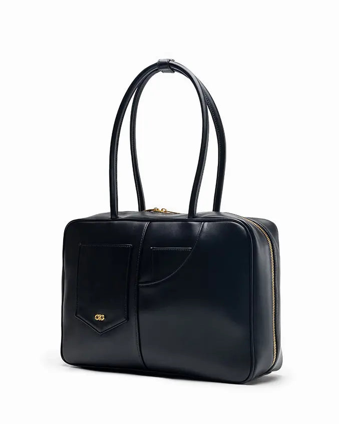 SIGNATURE POCKET L REI TOTE BAG IN BLACK TSL Singapore
