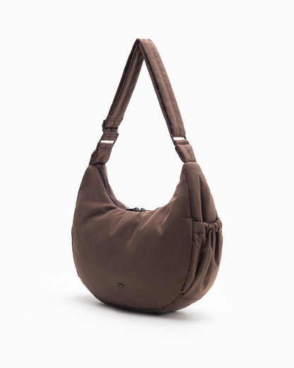 L COSY LUXE CRESCENT BAG IN PECAN