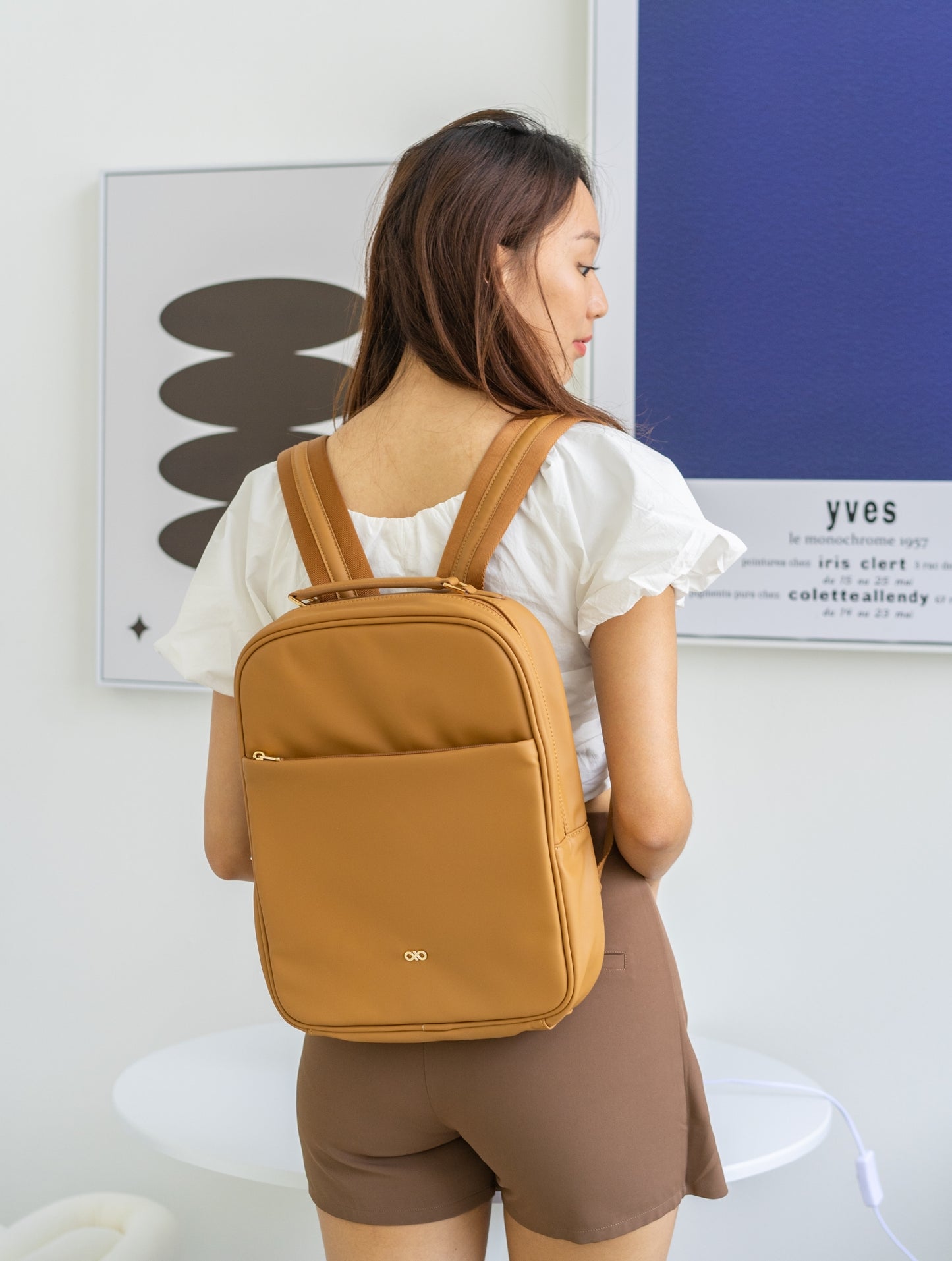 RHEA MAGIC LAPTOP BACKPACK IN CAMEL