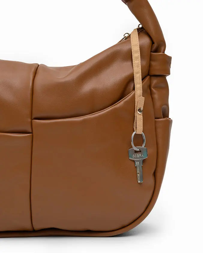 SIGNATURE POCKET SLOUCHY HOBO IN CAMEL TSL Singapore