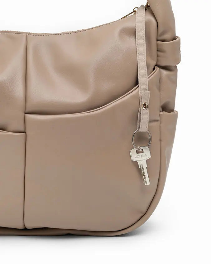 SIGNATURE POCKET SLOUCHY HOBO IN LATTE TSL Singapore