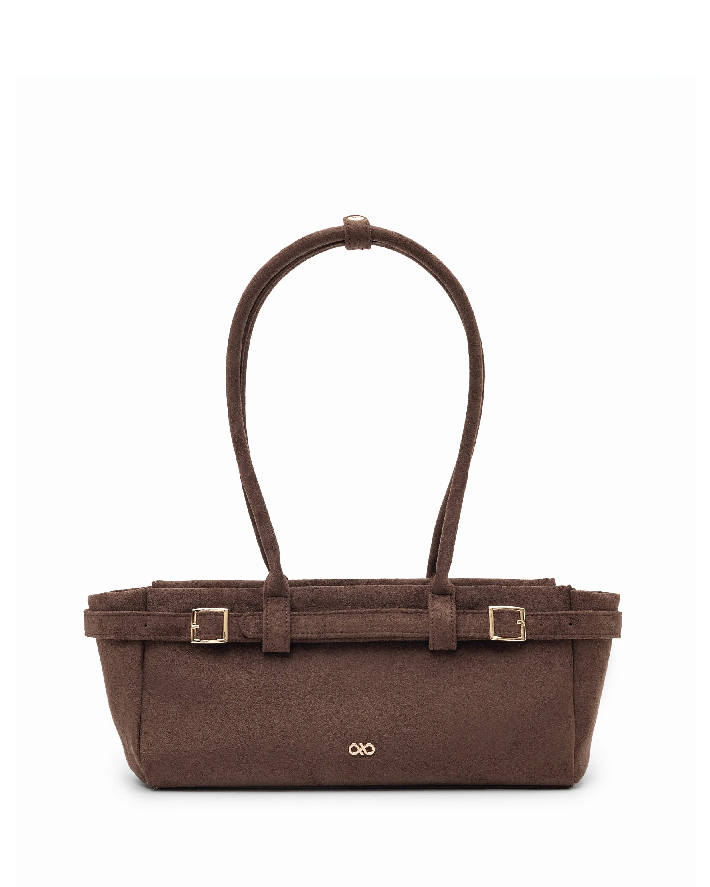 VALENTINA SUEDE BAGUETTE BAG IN ESPRESSO