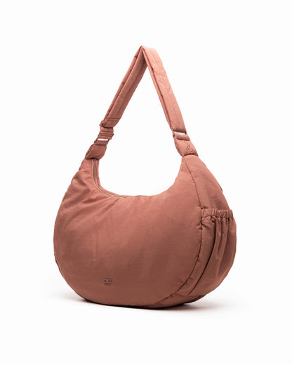 XL COSY PUFFY CROSSBODY BAG IN CLAY